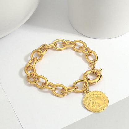 sengpan New Gold Color Charm Chain Wrist Jewelry Bracelets for Women Men Fashion Copper Alloy Bracelets Fashion Hot Sale