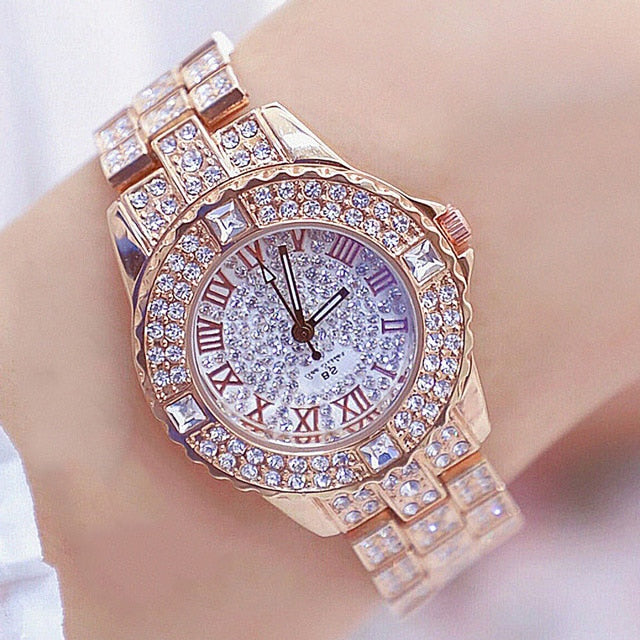 sengpan Women Watches Diamond Gold Watch Ladies Wrist Watches Luxury Brand Rhinestone Women's Bracelet Watches Female Relogio Feminino