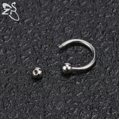 sengpan  1 PC 316L Stainless Steel Nose Ring 14G 16G Nose Piercings Helix Ear Piercing Women Men Septum Rings Body Piercing  Jewelry