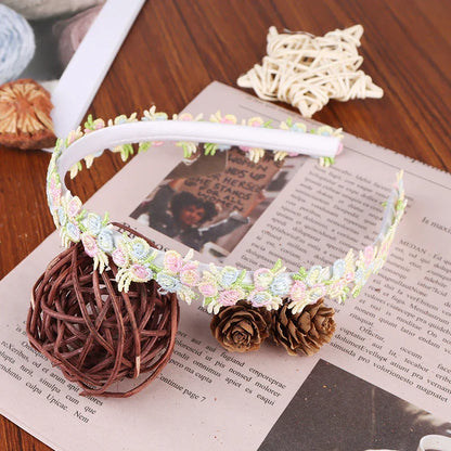 sengpan Boho Chic Daisy Girls Headbands Women Solid Embroidery Flower Hair Bands Kids Candy Chrysanthemum Headwear Hair Accessories