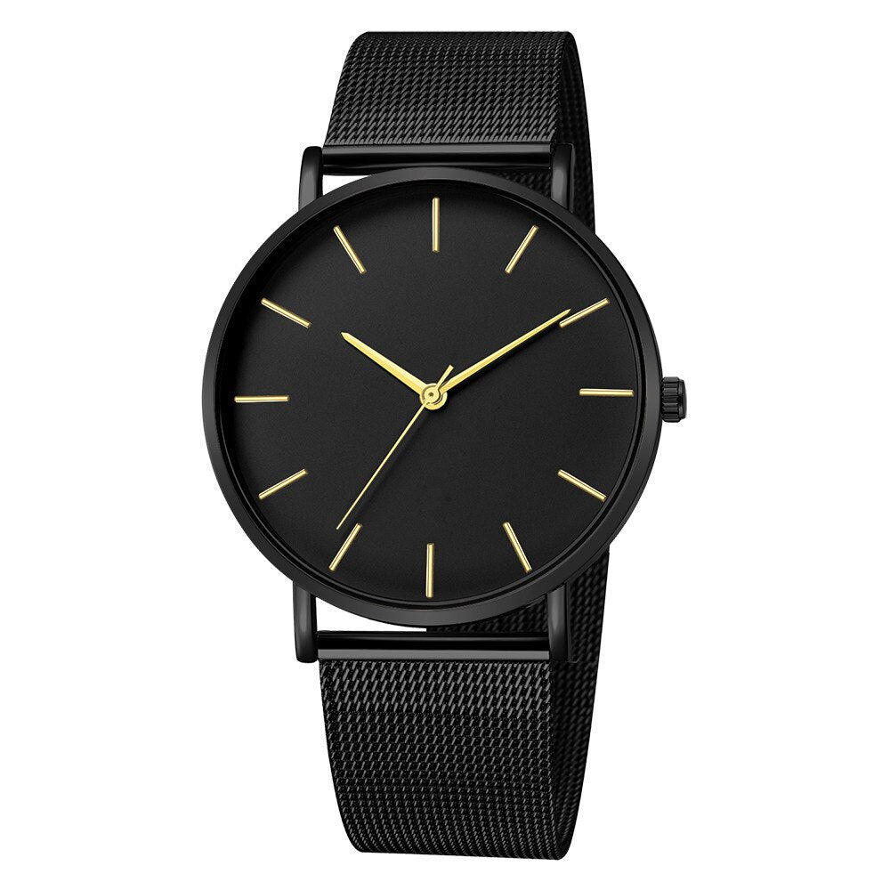 sengpan Christmas wishlist Minimalist men's quartz watch, ultra-thin timer, simple, business, stainless steel mesh belt