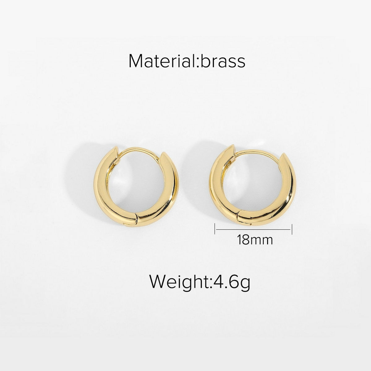 sengpan INS Gold Color Brass Hoop Huggies Earrings Small Large Circle Hoops CC Shape Statement Earrings Women Girls Unique Metal Jewelry