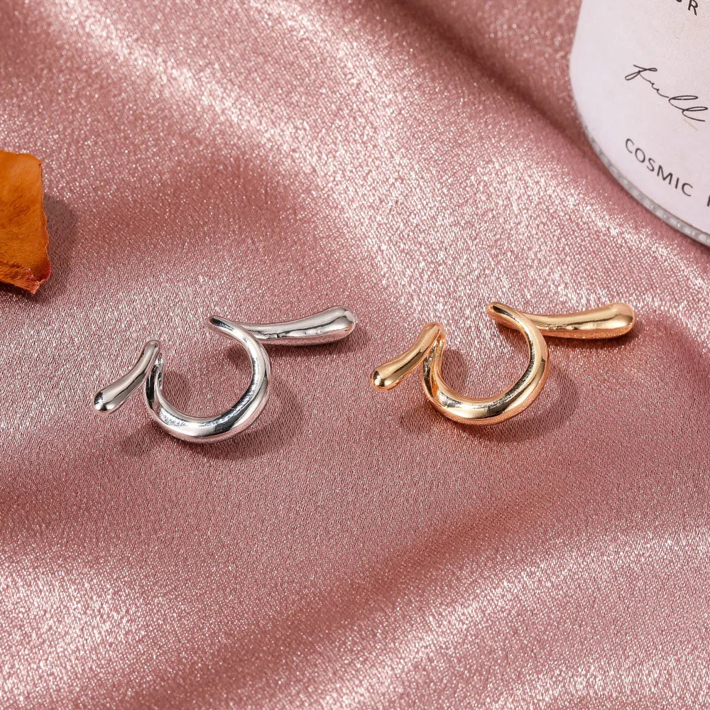 sengpan Chic Irregular Design Geometric Distortion Snake Ear Cuff Earrings Women Without Piercing Earless Earcuff Earrings Jewelry