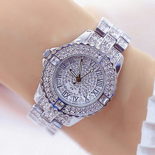 sengpan Women Watches Diamond Gold Watch Ladies Wrist Watches Luxury Brand Rhinestone Women's Bracelet Watches Female Relogio Feminino