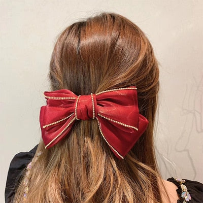 sengpan Barrette For Women Girl Rhinestone Crystal Pearl Big Hair Clip Hairpin Bow Knot Geometric Flower Head Accessories Wholesale