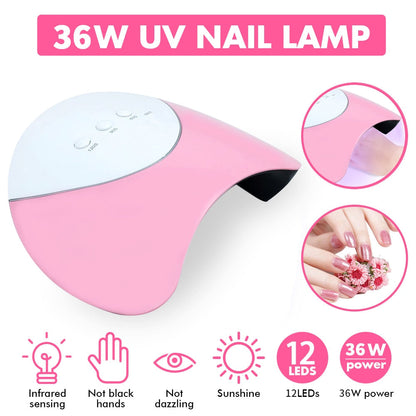 sengpan 54W UV LED Nail Lamp For Manicure Set UV Gel Polish Dryer Varnish Soak Off Nails 30s/60s/90s Auto Sensor Manicure Tool