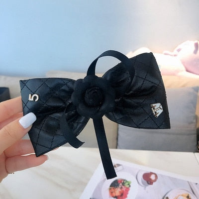 sengpan Camellia Barrette for Women Girl Flower Hair Clip Black White Hairpin Autumn Winter Hair Accessories Wholesale Drop Shipping