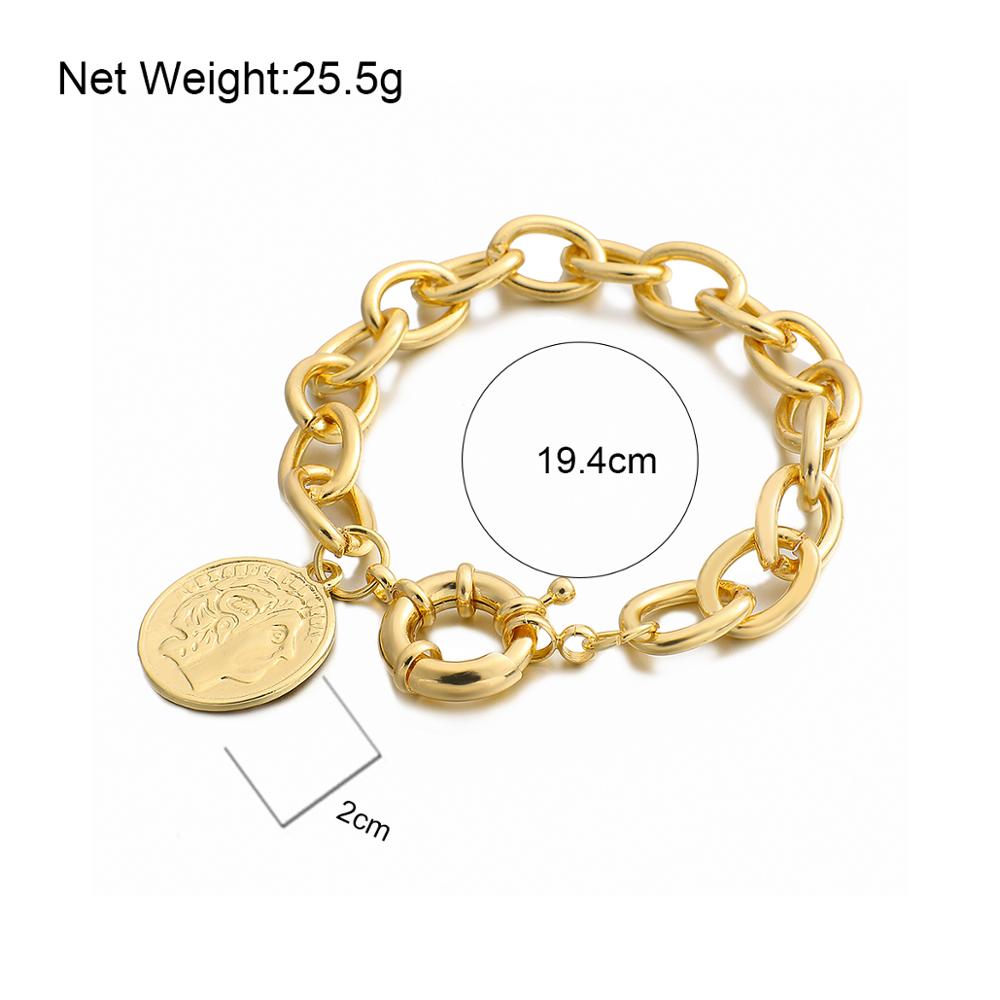 sengpan New Gold Color Charm Chain Wrist Jewelry Bracelets for Women Men Fashion Copper Alloy Bracelets Fashion Hot Sale