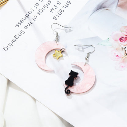 sengpan Christmas decor ideas Women Drop Dangle Earrings Weird Big Long Punk Hip Hop Cute Moon Star Cat Cерьгиc Cережки Pendients Kolczyki ピアス Fashion Jewelry