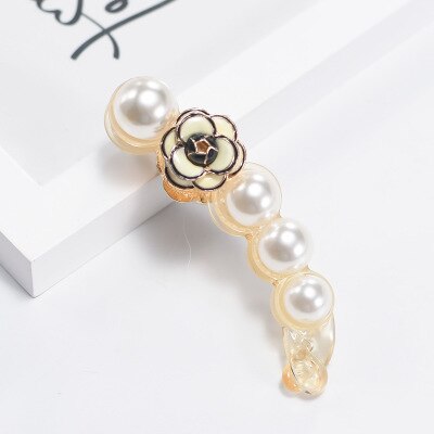 sengpan Banana Hair Clip Claw for Women Girl Camellia Flower Floral Pearl Hairpin Korean Handmade Fashion Accessories Mujer Wholesale