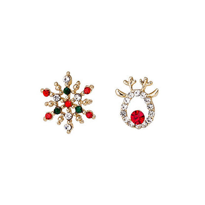 sengpan New Creative Christmas Ornament Stylish Christmas Elk Crystal Deer Stud Earrings Women Fashion Jewelry Gift