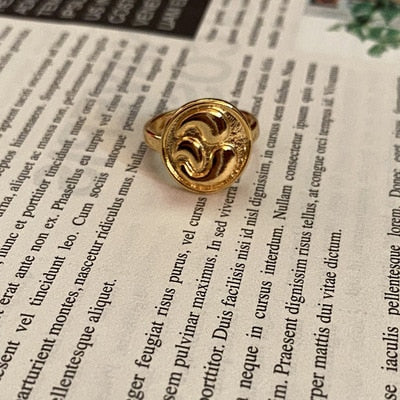 sengpan Vintage Ring For Women Gold Ring Open Ring Simple Temperament Versatile Personality Jewelry  New Fashion Ins wind