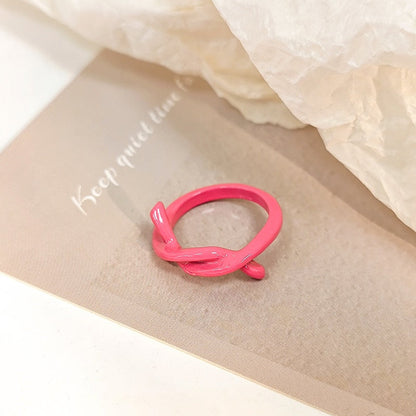 sengpan New Korea Style Simple Sweet Candy Color Acrylic Resin Twisted Ring Irregular Geometric Open Rings for Women