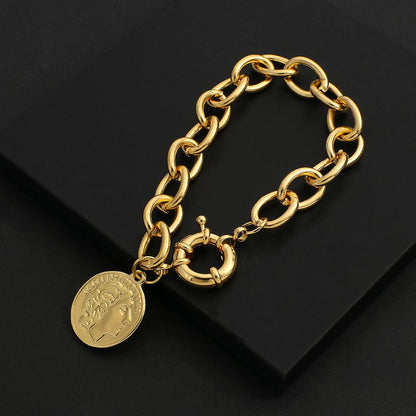 sengpan New Gold Color Charm Chain Wrist Jewelry Bracelets for Women Men Fashion Copper Alloy Bracelets Fashion Hot Sale