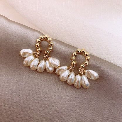 sengpan Christmas wishlist Vintage Simulated-pearl Exquisite Earrings For Women Fashion Girl Temperament Party Birthday Jewelry Gifts