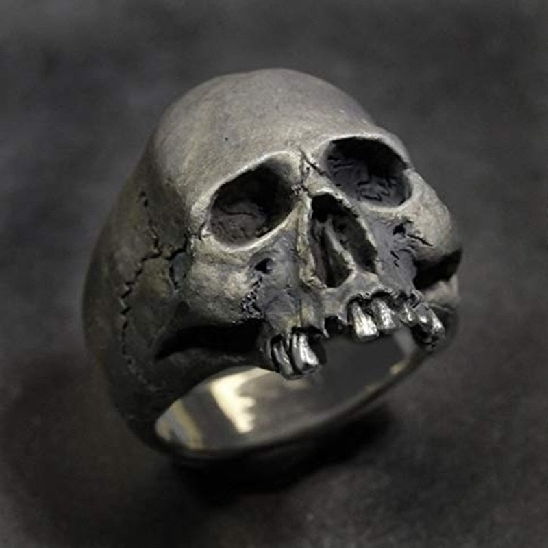 sengpan easter gifts for men Vintage Heavy Metal Skull Ring For Men Gothic Punk Hammer Hole Devil Skull Ring Retro Mens Rock Biker Jewelry Wholesale