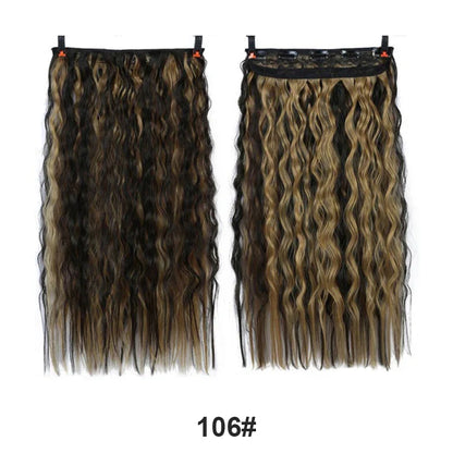 sengpan  24inche 5Clip Long Straight Hair Gradient Straight Hair Synthesis Hair Extension High Temperature Women Hair Extension