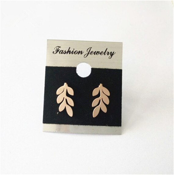 sengpan western jewelry for women Cute Stainless Steel Laurel Leaf Stud Earrings Rose Gold Jewelry Minimalist Tree Leaves Earrings For Women Fashion Brincos