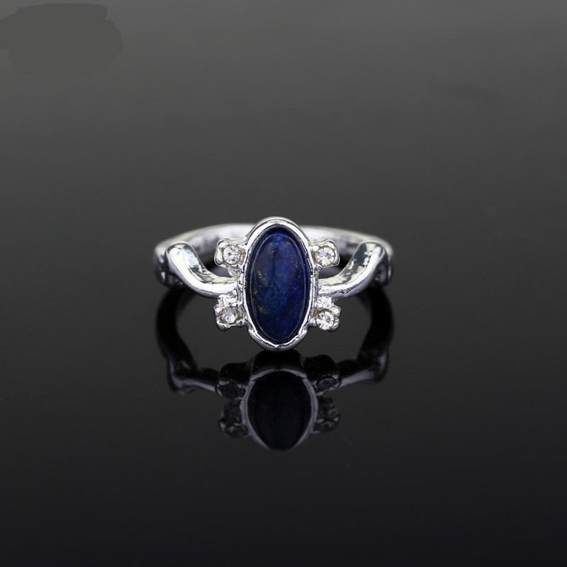 sengpan The Vampire Diaries Ring New Fashion Punk Blue Enamel Ring For Women Vintage Movies  Jewelry Accessories