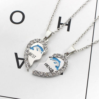 sengpan Best Friend Pendant Necklace Women BFF Good Friends Forever Key Tai Chi Animal Heart Necklaces Pendants Xmas Gifts Collier Femme