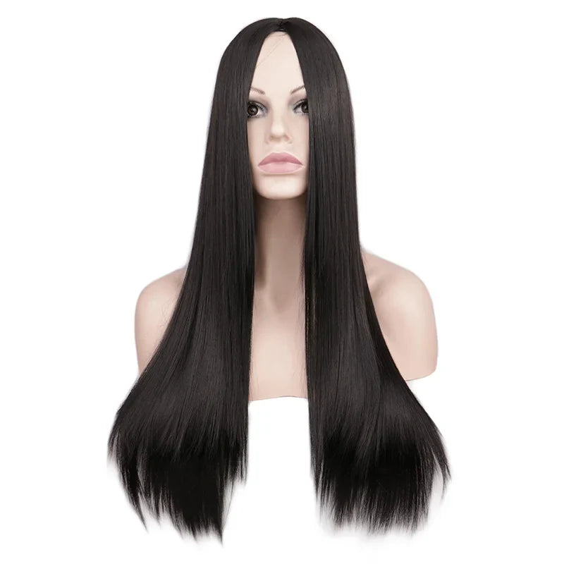 sengpan Women Synthetic 70 Cm Long Straight Cosplay Wig Party Sliver White 100% High Temperature Fiber Hair Wigs