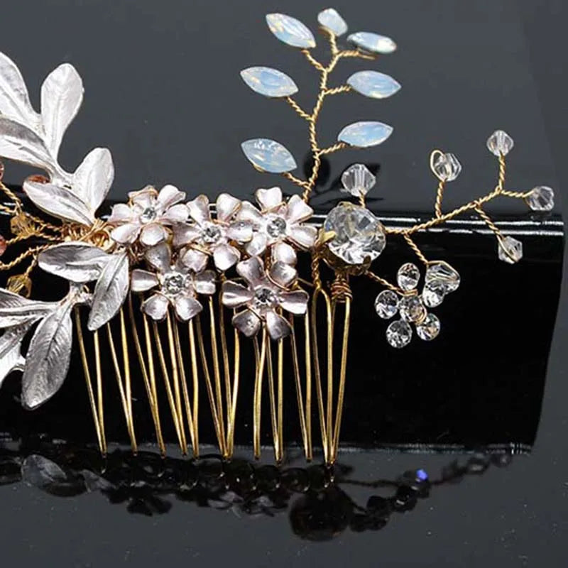 sengpan Bridal Hair Accessories Crystal Peals Hair Combs Wedding Hair Clips Accessories Jewelry Handmade Women Hair Ornaments Headpieces