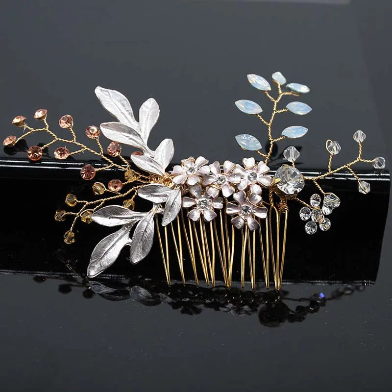 sengpan Bridal Hair Accessories Crystal Peals Hair Combs Wedding Hair Clips Accessories Jewelry Handmade Women Hair Ornaments Headpieces