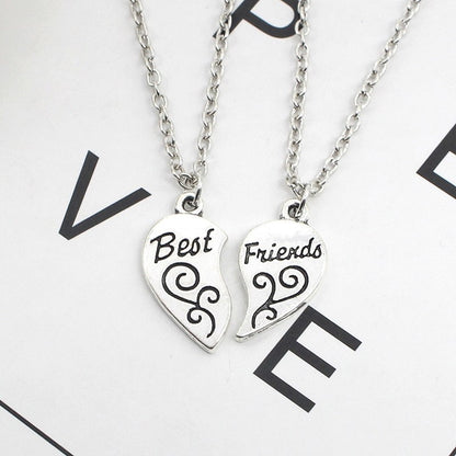 sengpan Best Friend Pendant Necklace Women BFF Good Friends Forever Key Tai Chi Animal Heart Necklaces Pendants Xmas Gifts Collier Femme