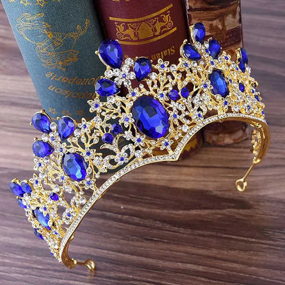 sengpan Queen Shining Rhinestone Tiaras Handmade Big Baroque Temperamental Princess Crowns Bridal Wedding Delicate Hair Accessories