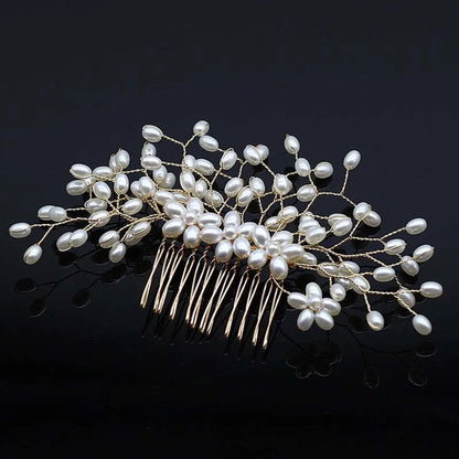 sengpan Bridal Hair Accessories Crystal Peals Hair Combs Wedding Hair Clips Accessories Jewelry Handmade Women Hair Ornaments Headpieces