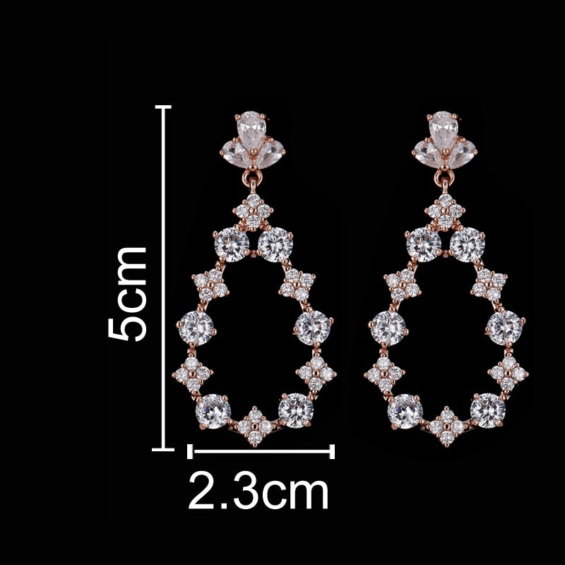 sengpan - New Eco-Friendly Beautiful Rose Gold Color Earrings for Women AAA CZ Earring For Girls and Women