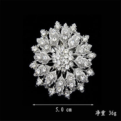 sengpan New Design Shining Silver Color Rhinestone Crystal Small Flower Rhinestone Brooches Bouquet for Wedding Women Brooch Pins