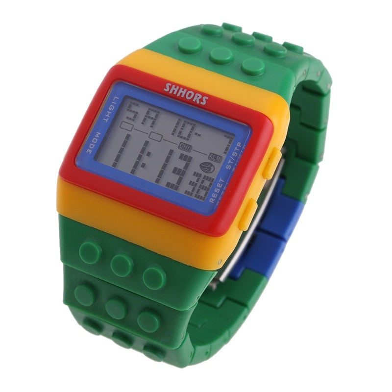 sengpan Christmas wishlist Hot Children's Watches Digital LED Chic Unisex Colorful Constructor Blocks Sports relogio masculino Wrist Women Watch Kids Gifts