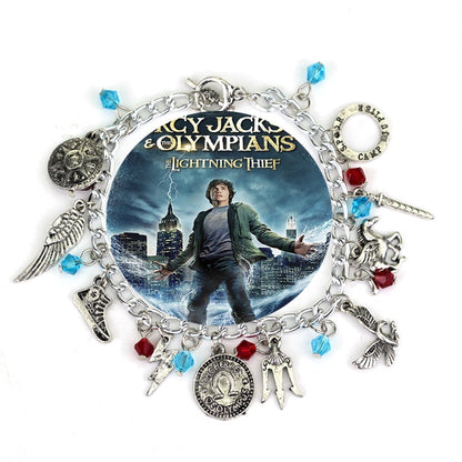 sengpan bracelets for men diy bracelet designs Movie Jewelry Bangles&Bracelets Percy Jackson HALF Blood Flying Horse Sword Trident Charms Bracelet Wristbands