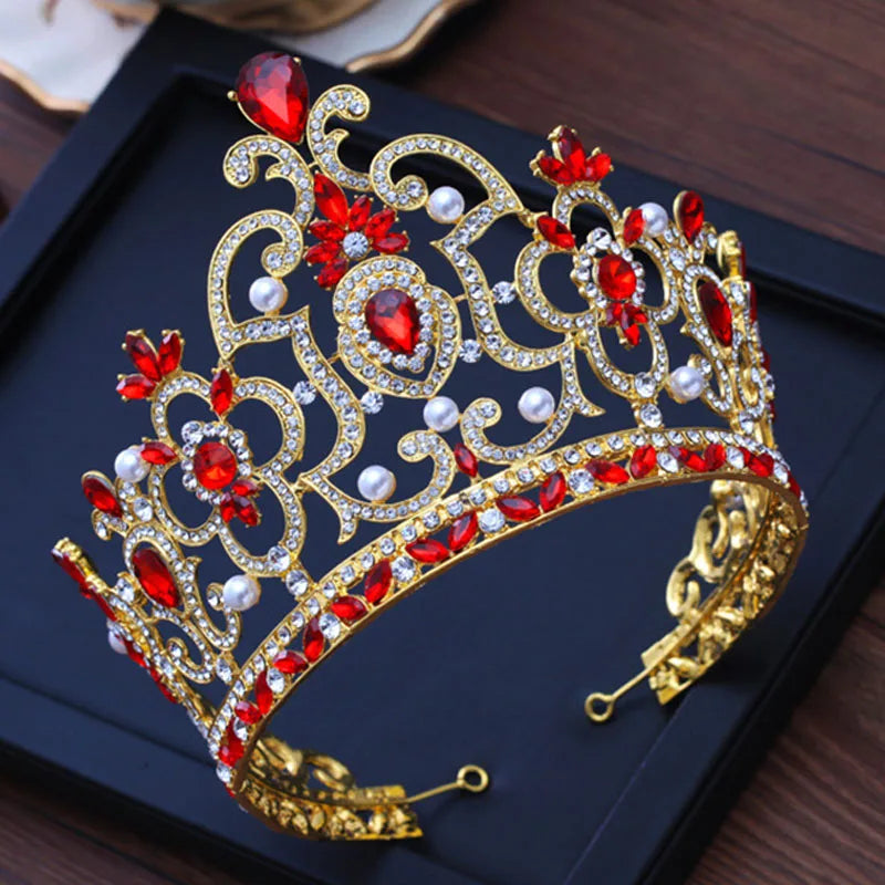 sengpan Big Crown for King and Queen Princess Pageant Tiaras and Crowns Rhinestone Headbands for Women Bride Wedding Hair Accessories