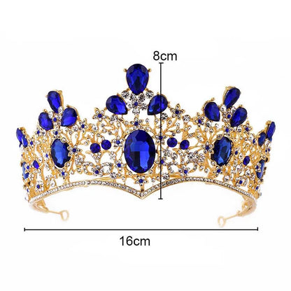 sengpan Queen Shining Rhinestone Tiaras Handmade Big Baroque Temperamental Princess Crowns Bridal Wedding Delicate Hair Accessories