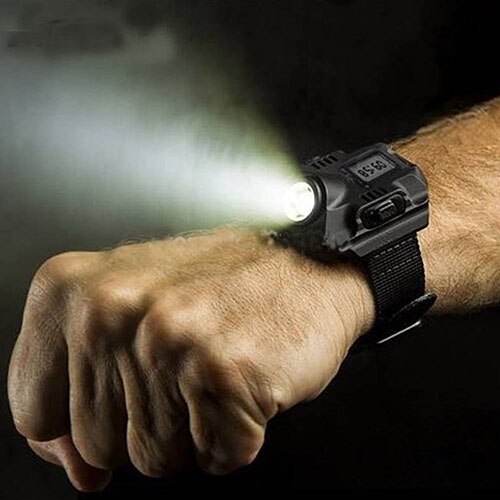 sengpan  gifts for men Hot and Fashion! Tactical R2 Rechargeable LED Flashlight Waterproof Wrist Watch Lamp Outdoor