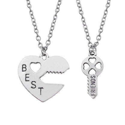 sengpan Best Friend Pendant Necklace Women BFF Good Friends Forever Key Tai Chi Animal Heart Necklaces Pendants Xmas Gifts Collier Femme