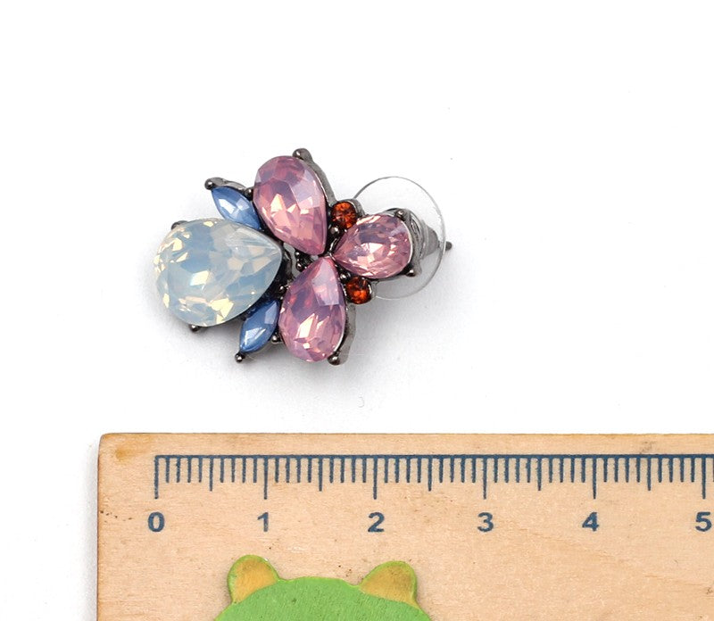 sengpan easter gifts for women Green pink Cute Brincos fashion statement small flower crystal stud Earrings for women JURAN Jewelry Factory wholesale