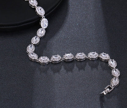 sengpan - Brand Fashion 18cm Oval AAA Cubic Zircon Bracelet Romantic Bride Bracelets Wholesale Party