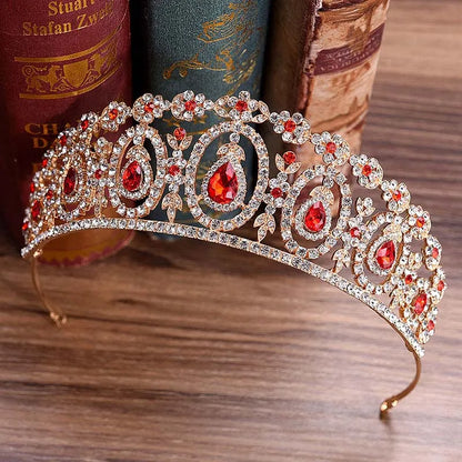 sengpan Shining Crystal Queen Princess Crown Fashion Big Rhinestone Tiaras Perfect For Women Wedding Or Engagement Hair Accessories