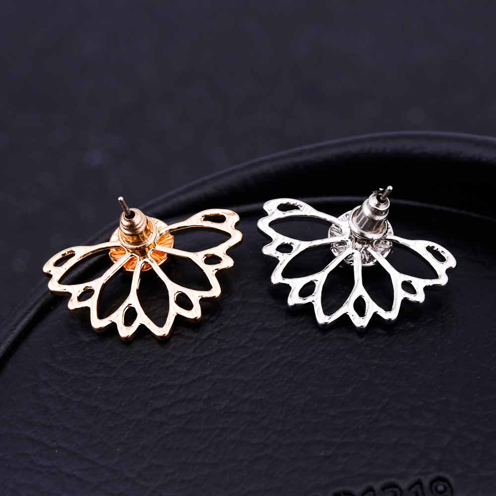 sengpan Pearl crystal lotus stud earring ladies earrings popular European and American style new earrings drop shipping