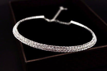 sengpan Christmas wishlist Hot Selling Bride Classic Rhinestone Crystal Choker Necklace Earrings and Bracelet Wedding Jewelry Sets Wedding Accessories X164