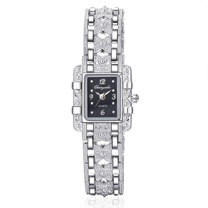 sengpan Women Watch Rectangle Dial Silver Stainless Steel Crystal Watches Fashion Quartz For Women ladies major relojes Hot Sale Relojes