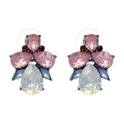 sengpan easter gifts for women Green pink Cute Brincos fashion statement small flower crystal stud Earrings for women JURAN Jewelry Factory wholesale