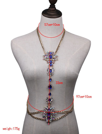 sengpan easter gifts for women HOT Fashion Sex Exquisite Bodychain Vintage crystal necklaces For Women Statement Bijoux Femme Jewelry bodychain