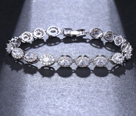 sengpan - Brand Fashion 18cm Oval AAA Cubic Zircon Bracelet Romantic Bride Bracelets Wholesale Party