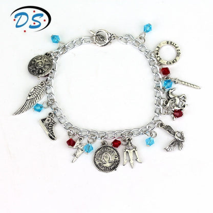 sengpan bracelets for men diy bracelet designs Movie Jewelry Bangles&Bracelets Percy Jackson HALF Blood Flying Horse Sword Trident Charms Bracelet Wristbands