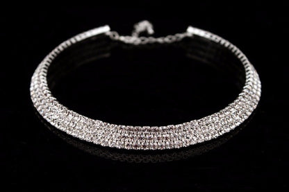 sengpan Christmas wishlist Hot Selling Bride Classic Rhinestone Crystal Choker Necklace Earrings and Bracelet Wedding Jewelry Sets Wedding Accessories X164