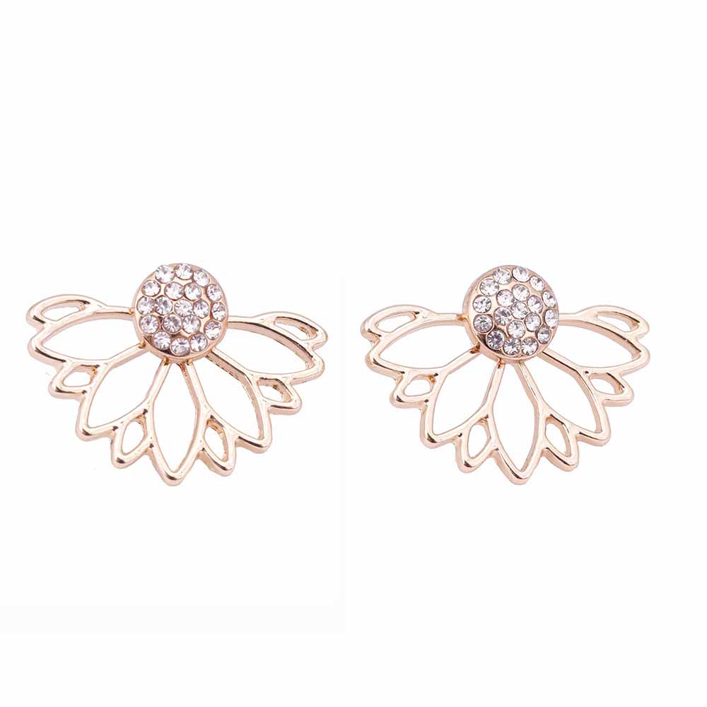 sengpan Pearl crystal lotus stud earring ladies earrings popular European and American style new earrings drop shipping